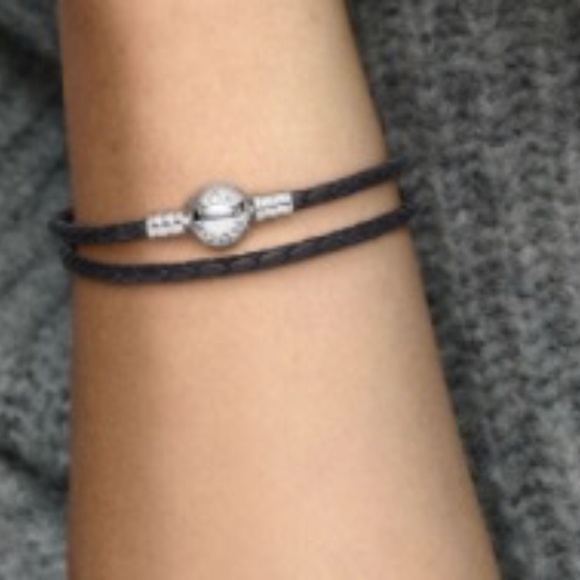 Pandora Moments IVORY Double Wrap Leather Bracelet - Picture 1 of 5